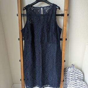 NWT J.Crew Women's Elegant Navy Lace Mini Dress - Size 12